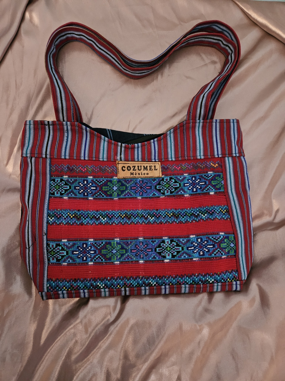 Cozy Cozumel Red Patterned Tote Bag